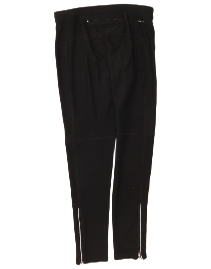 Nike Womens Dri Fit Tracksuit Trousers UK 12 Medium Black Polyester