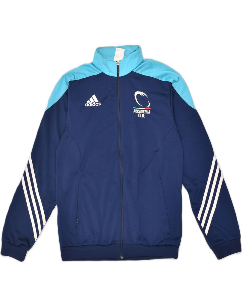 ADIDAS Mens Tracksuit Top Jacket Small Navy Blue Colourblock Polyester | Vintage Adidas | Thrift | Second-Hand Adidas | Used Clothing | Messina Hembry 