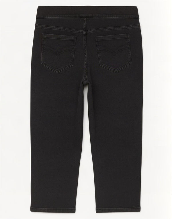 Marks & Spencer Womens Autograph Capri Jeans UK 20 2XLW40 L20 Black Cotton