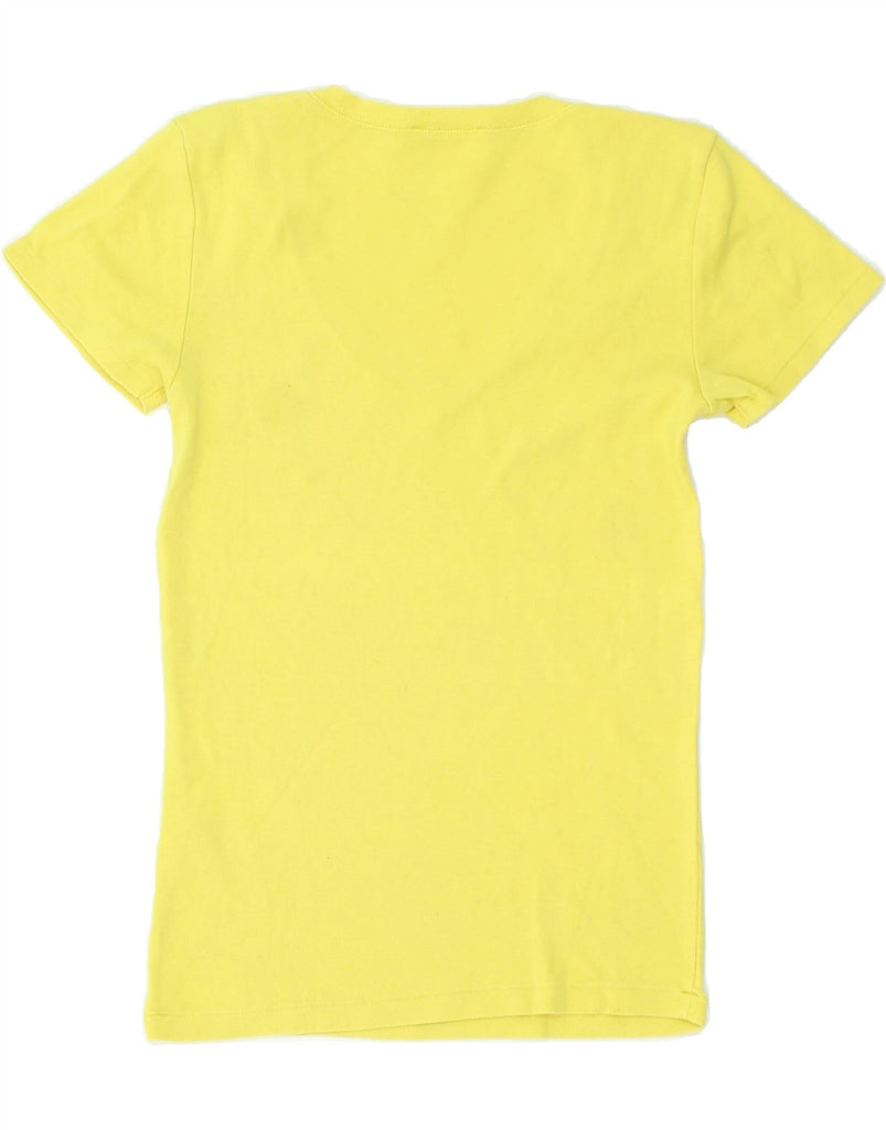 RALPH LAUREN Womens T-Shirt Top UK 12 Medium Yellow Cotton | Vintage Ralph Lauren | Thrift | Second-Hand Ralph Lauren | Used Clothing | Messina Hembry 