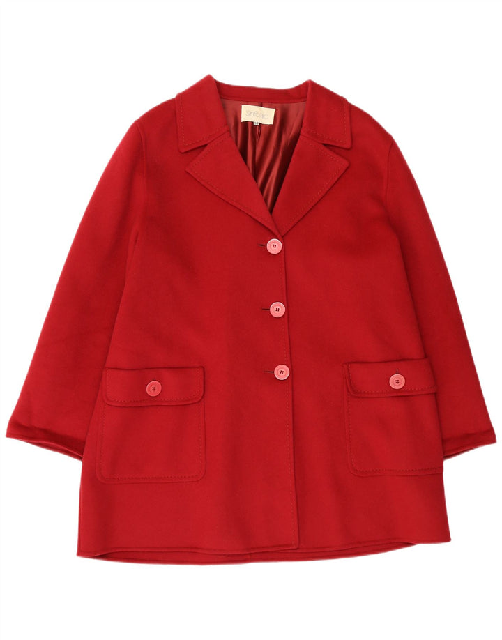 Vintage Womens Oversized Overcoat IT 53 2XL Red Wool
