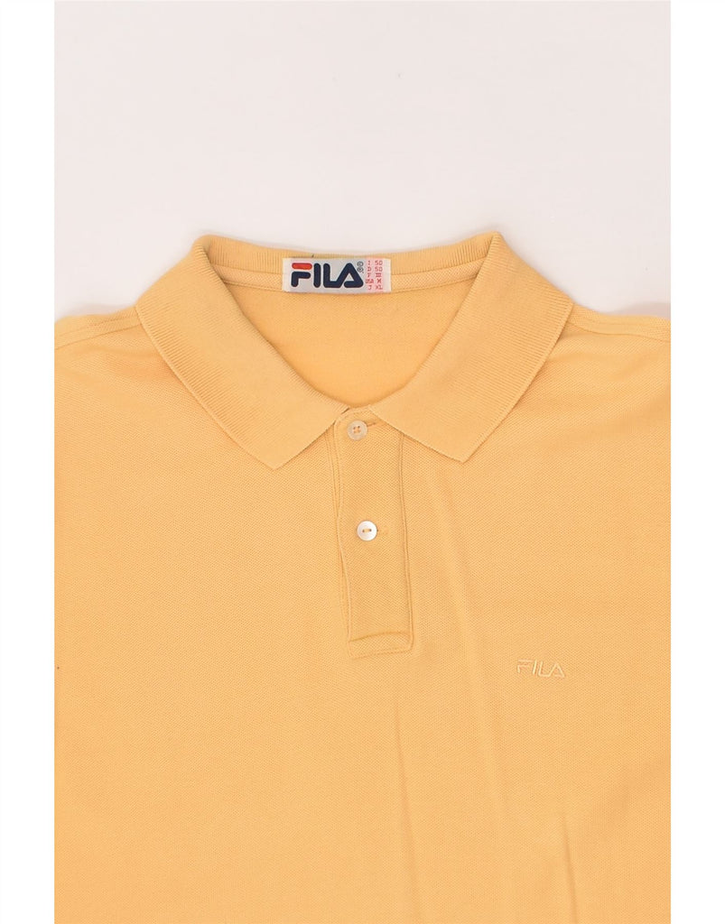 FILA Mens Polo Shirt Medium Yellow | Vintage Fila | Thrift | Second-Hand Fila | Used Clothing | Messina Hembry 