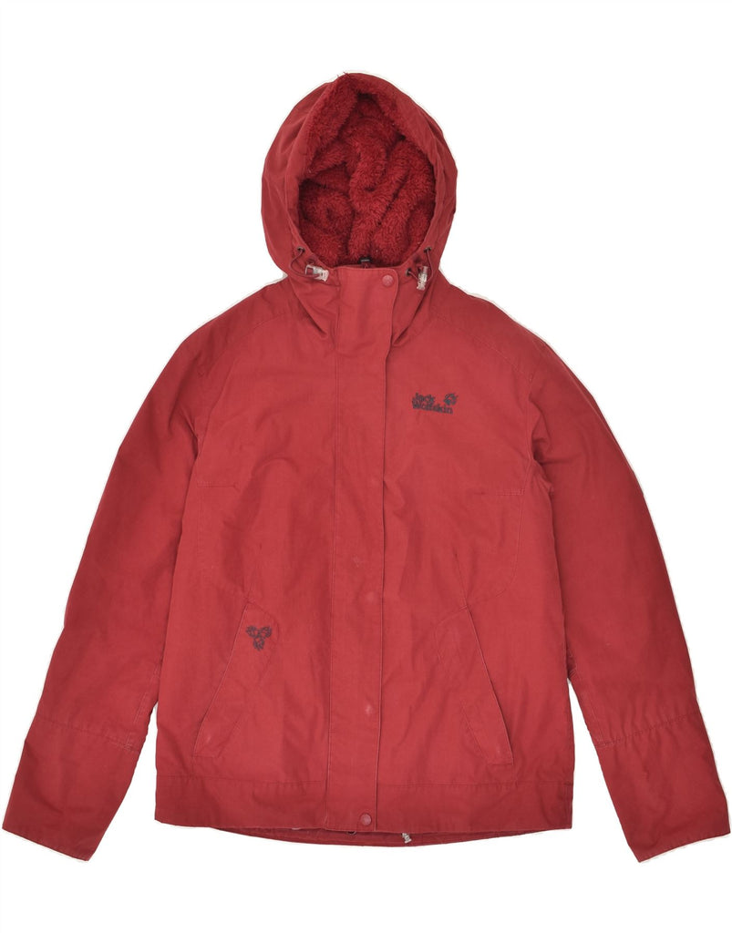 JACK WOLFSKIN Womens Hooded Windbreaker Jacket UK 10 Small Red Polyester | Vintage Jack Wolfskin | Thrift | Second-Hand Jack Wolfskin | Used Clothing | Messina Hembry 