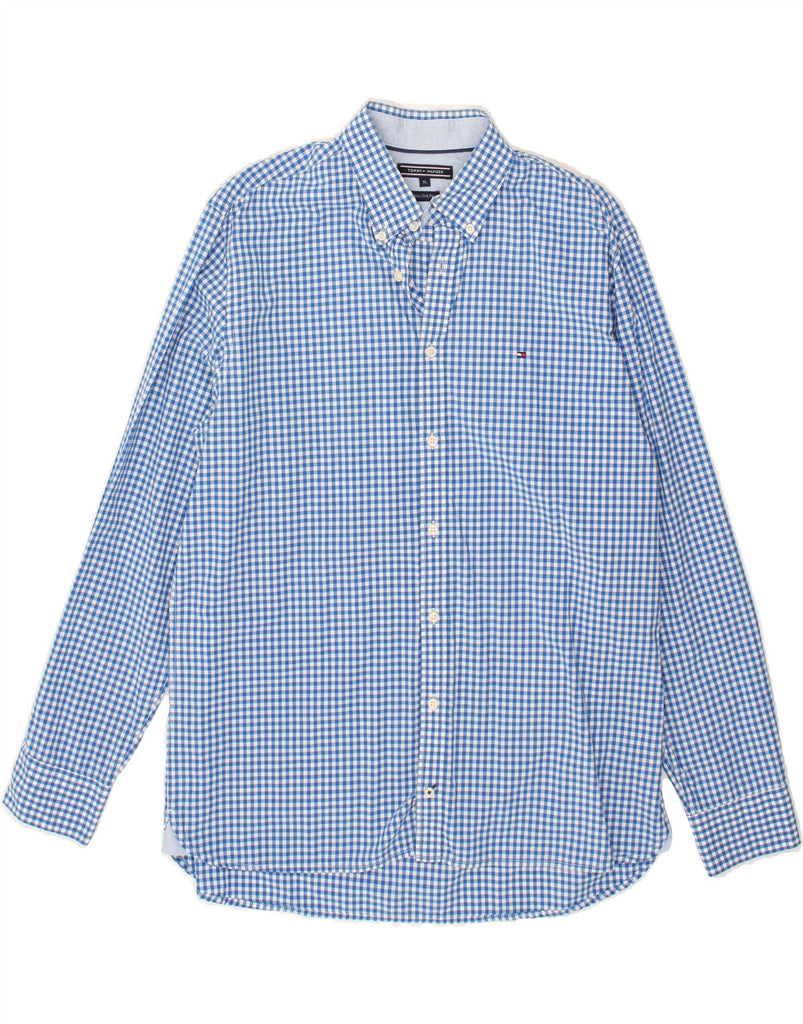 TOMMY HILFIGER Mens New York Fit Shirt XL Blue Gingham Cotton | Vintage Tommy Hilfiger | Thrift | Second-Hand Tommy Hilfiger | Used Clothing | Messina Hembry 