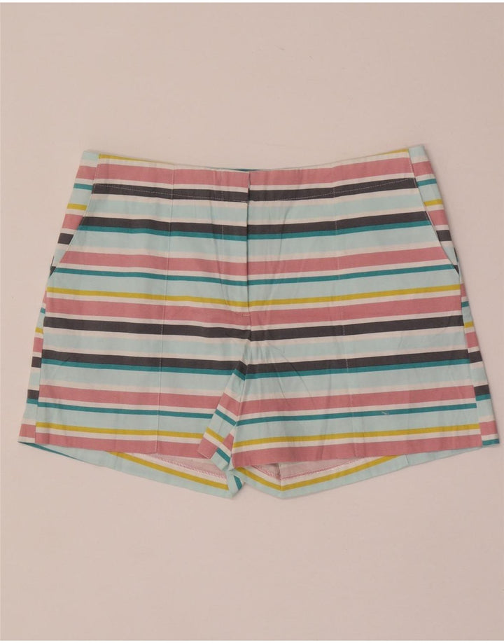 OASIS Womens Chino Shorts UK 12 Medium W32 Multicoloured Striped Cotton
