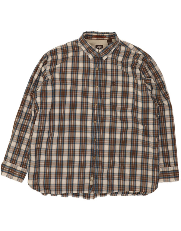 Timberland Mens Shirt 2XL Brown Check Cotton