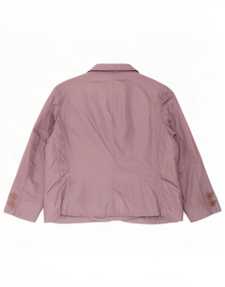 Aspesi Womens 3 Button Padded Blazer Jacket UK 14 Large Purple Nylon