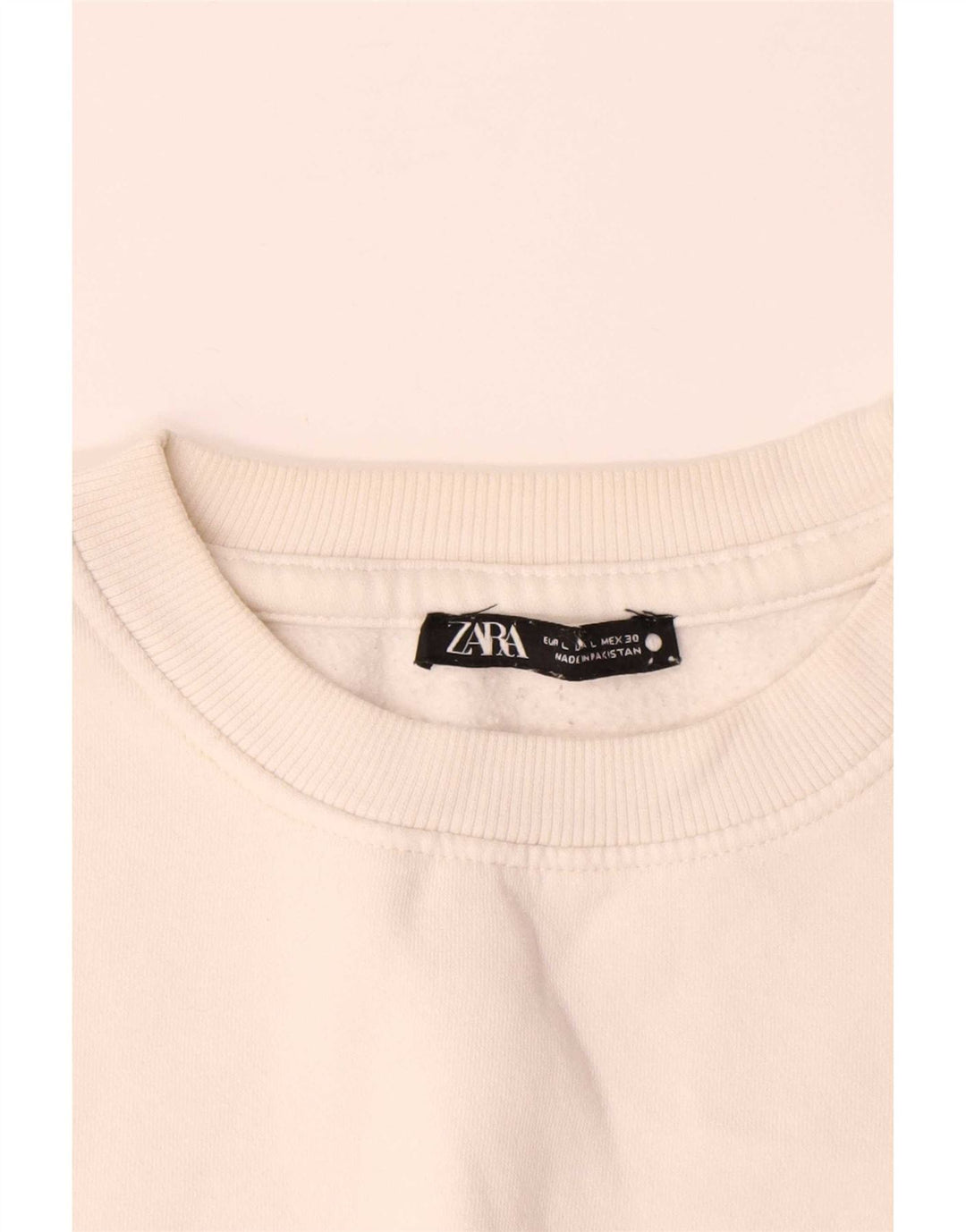 Zara Mens Sweatshirt Jumper Large Off White Cotton