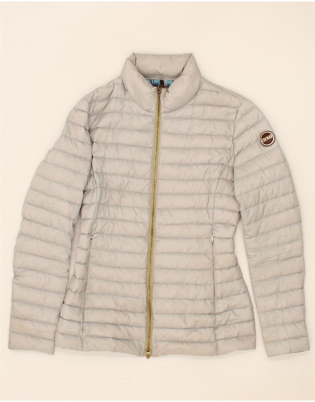 COLMAR Womens Padded Jacket IT 40 Small Grey Polyester Vintage Colmar and Second-Hand Colmar from Messina Hembry 