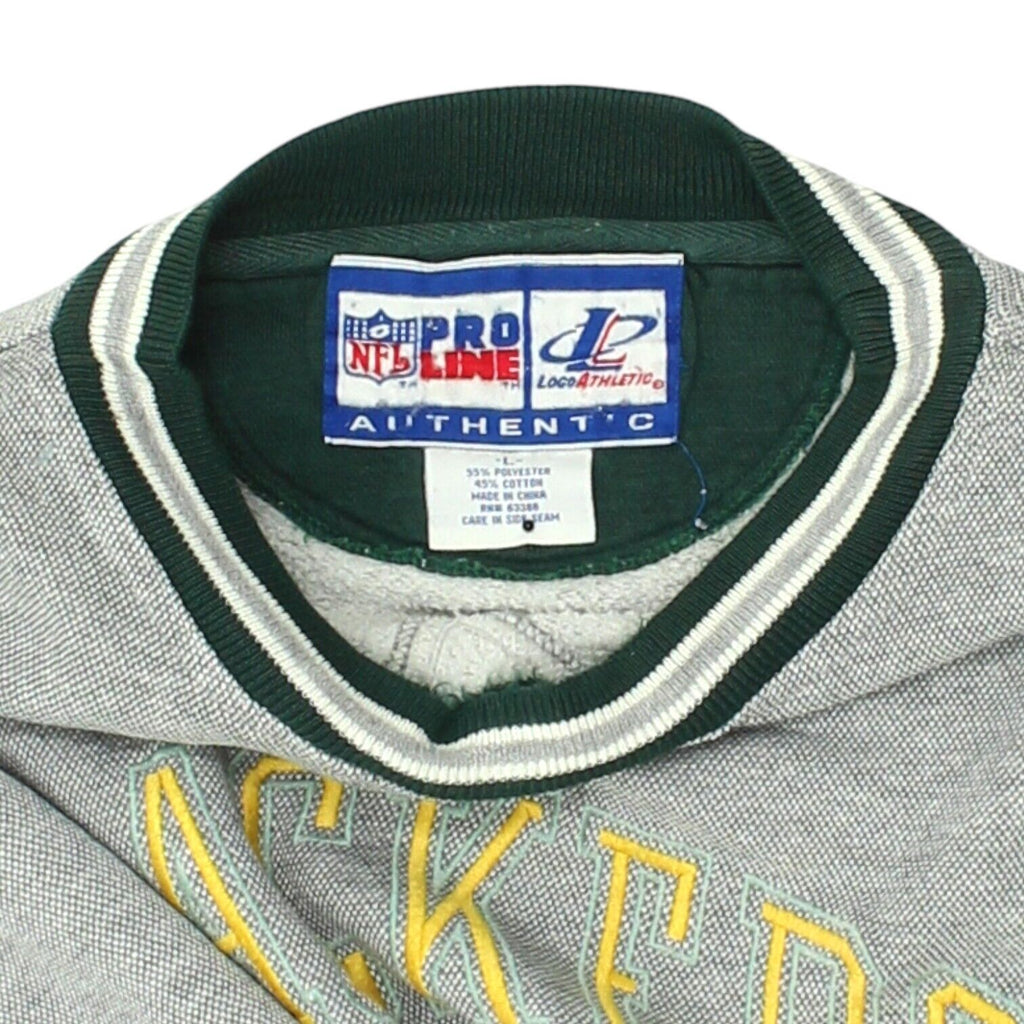 Green Bay Packers Pro Line Logo Athletic Mens Grey Sweatshirt | Vintage NFL VTG | Vintage Messina Hembry | Thrift | Second-Hand Messina Hembry | Used Clothing | Messina Hembry 