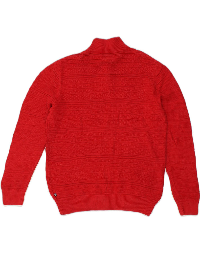 CHAPS Mens Zip Neck Jumper Sweater Medium Red Cotton | Vintage Chaps | Thrift | Second-Hand Chaps | Used Clothing | Messina Hembry 