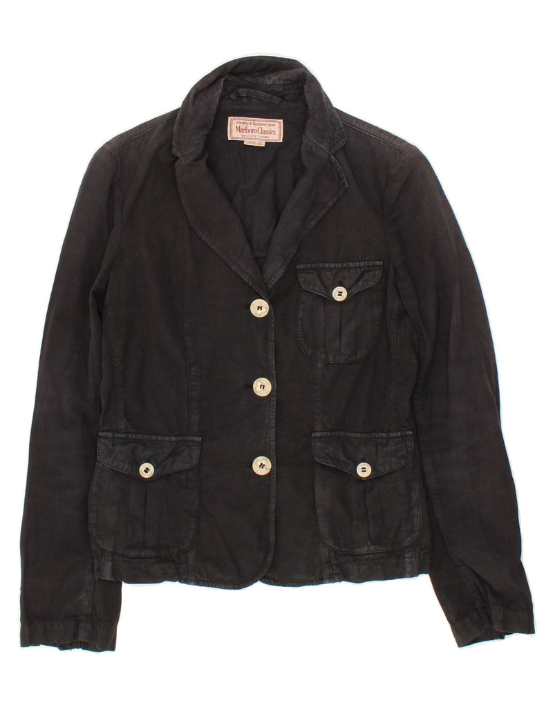 MARLBORO CLASSICS Womens Bomber Jacket IT 42 Medium Black Cotton Vintage Marlboro Classics and Second-Hand Marlboro Classics from Messina Hembry 