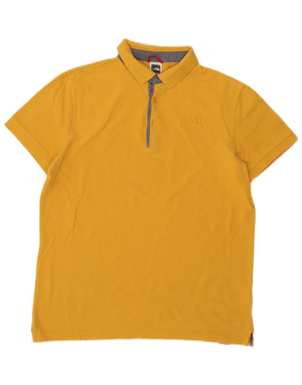 The North Face Mens Polo Shirt Large Yellow Cotton