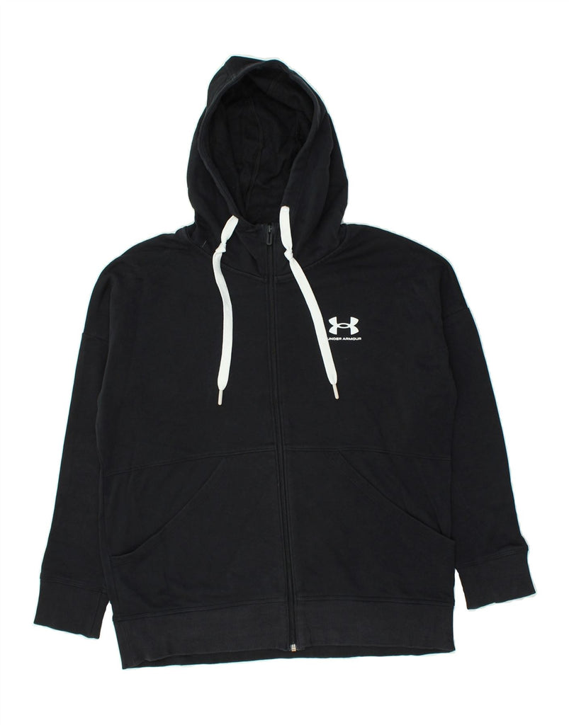 UNDER ARMOUR Mens Zip Hoodie Sweater Small Black Cotton | Vintage Under Armour | Thrift | Second-Hand Under Armour | Used Clothing | Messina Hembry 