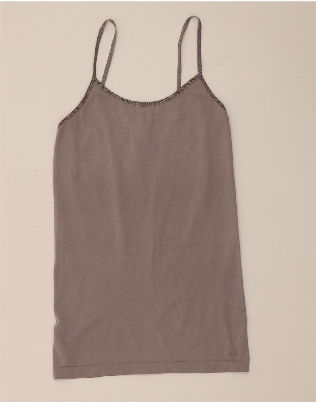 Benetton Womens Crop Cami Top UK 8 Small Grey Polyamide