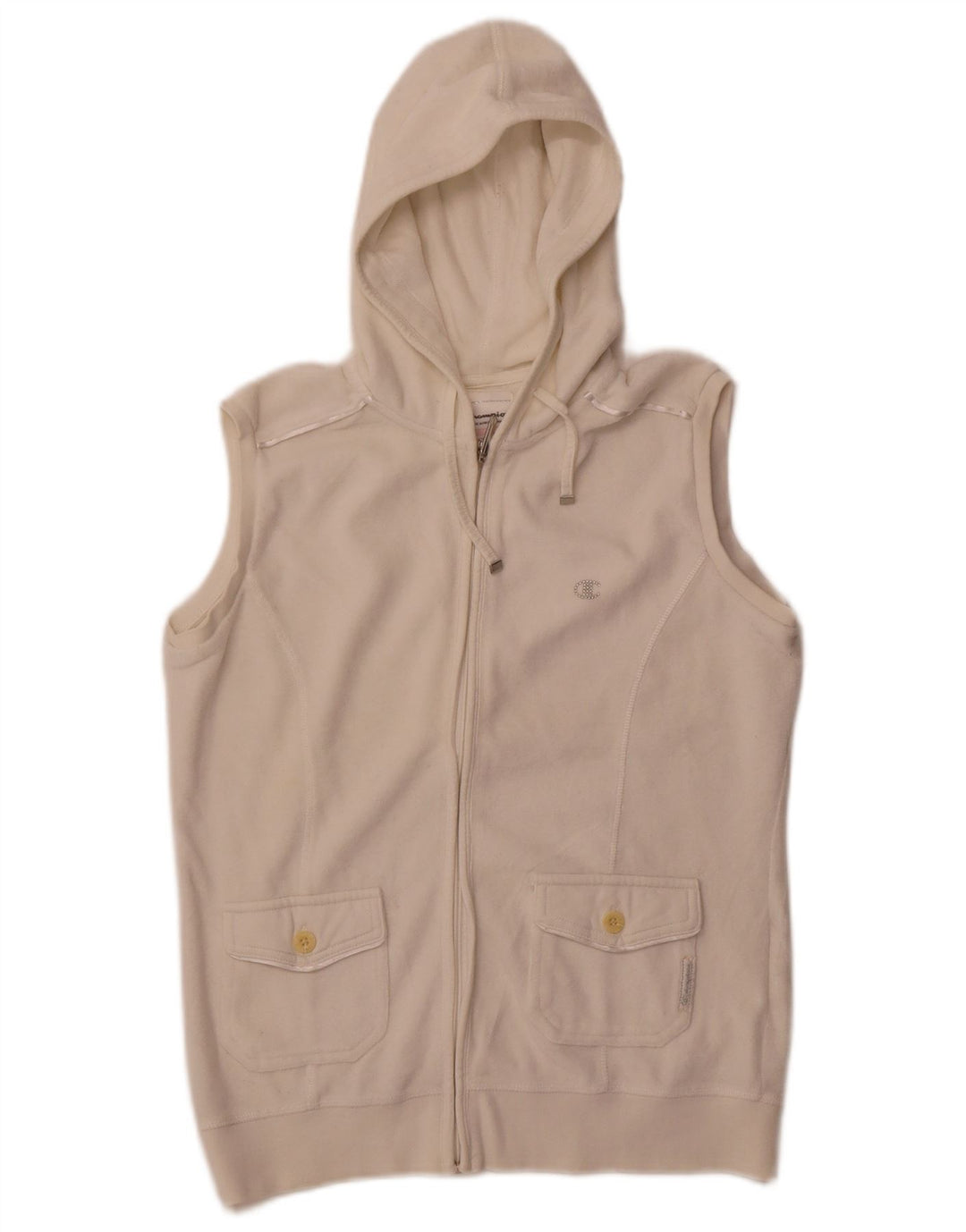 Champion Womens Heritage Fit Zip Hoodie Sweater UK 14 Medium White