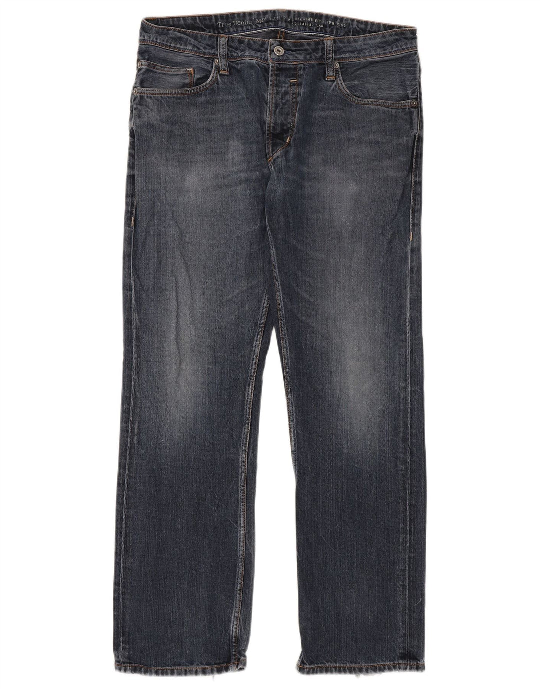 Mustang Mens Straight Jeans W34 L32 Blue Cotton