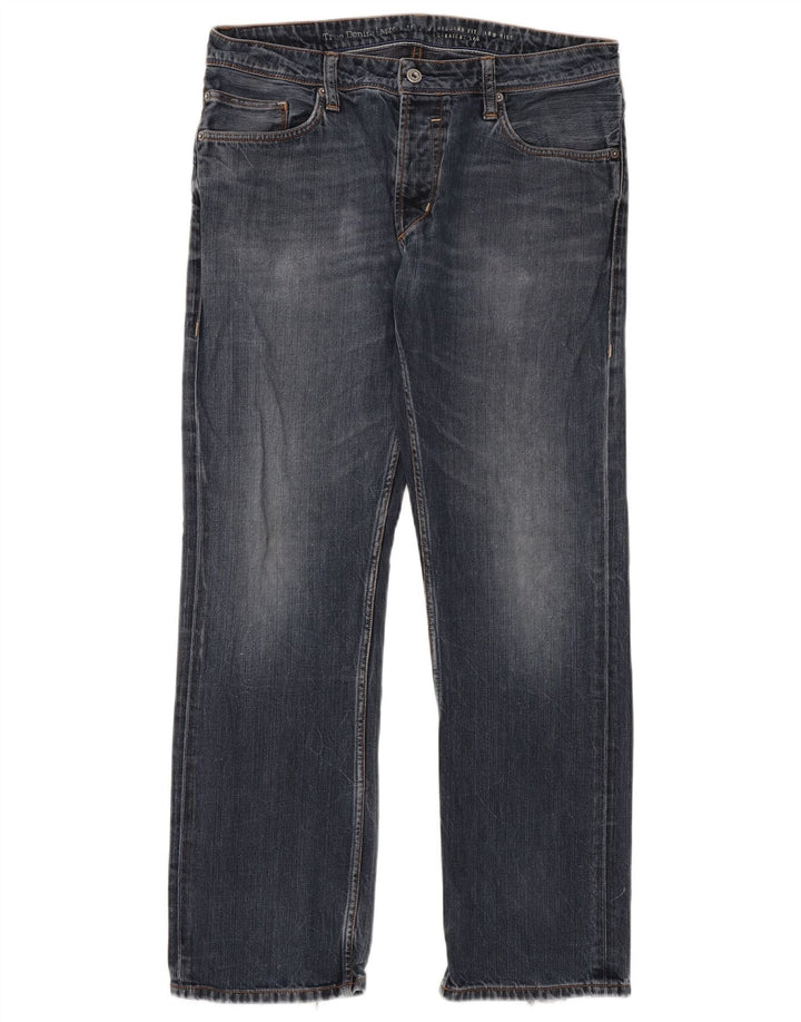 Mustang Mens Straight Jeans W34 L32 Blue Cotton