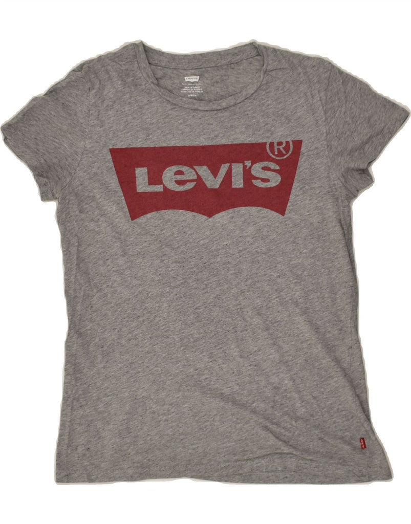 LEVI'S Womens Graphic T-Shirt Top UK 10 Small Grey | Vintage Levi's | Thrift | Second-Hand Levi's | Used Clothing | Messina Hembry 