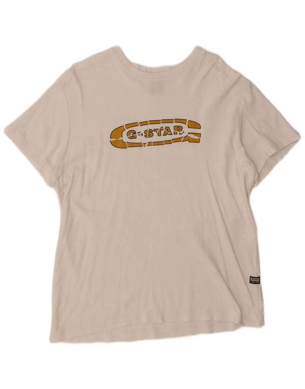G-Star Mens Graphic T-Shirt Top Large White