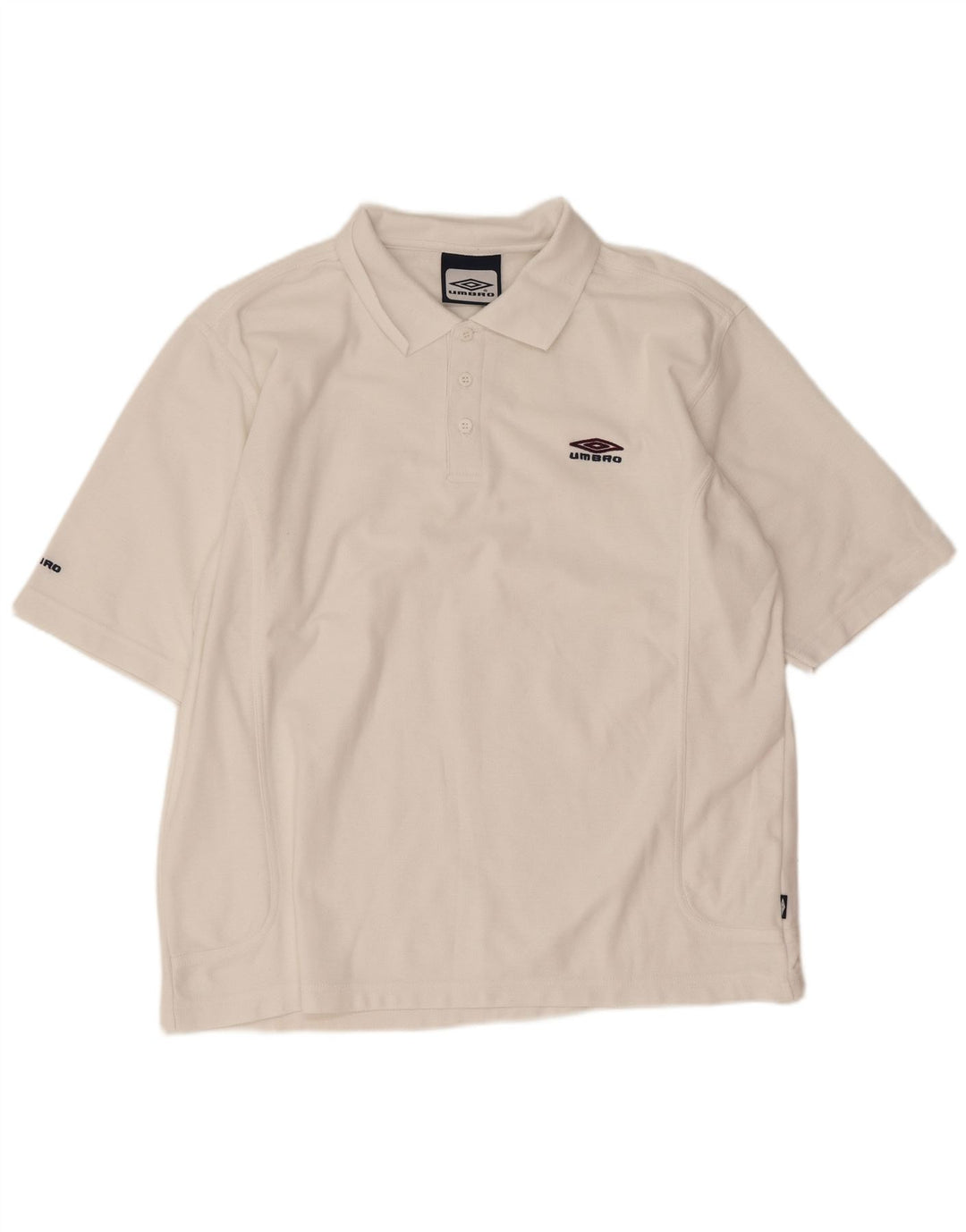 Umbro Mens Polo Shirt Large White Polyester Sports
