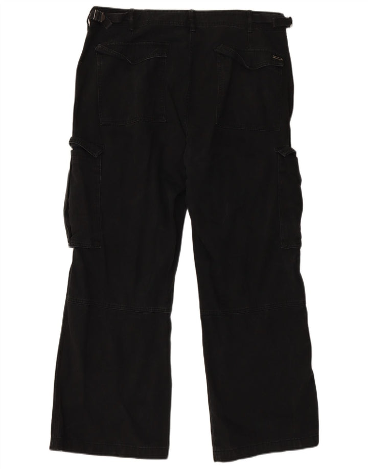 DIESEL Womens Straight Cargo Trousers US 16 2XL W36 L30 Black Cotton