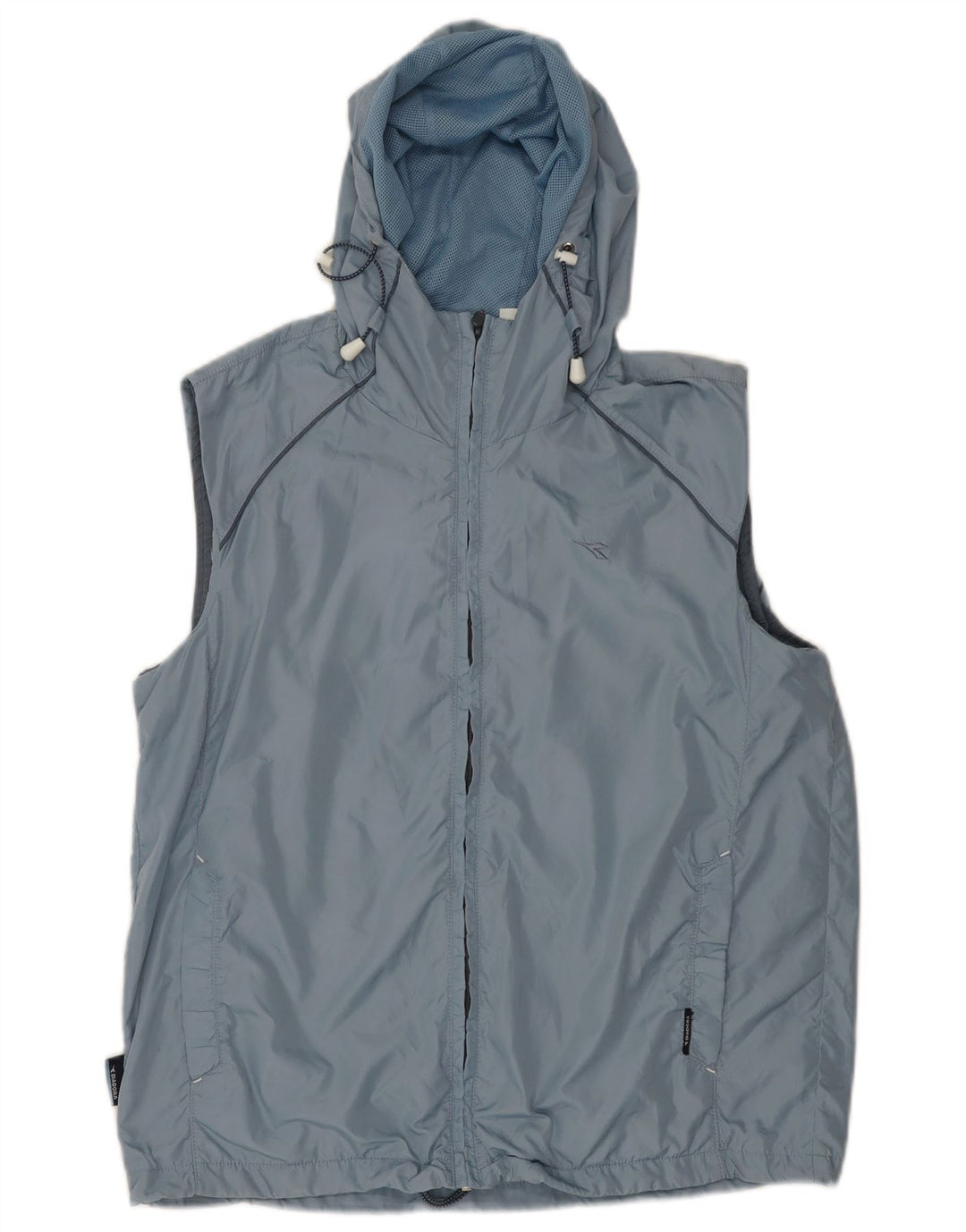 Diadora Womens Oversized Hooded Tracksuit Top Jacket UK 10 Small Blue