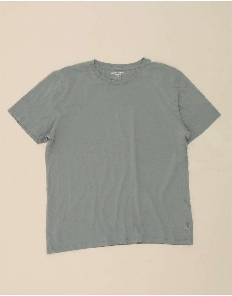 JACK & JONES Mens T-Shirt Top 2XL Blue Cotton Vintage Jack & Jones and Second-Hand Jack & Jones from Messina Hembry 
