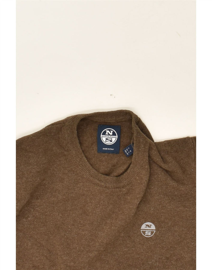 NORTH SAILS Mens Crew Neck Jumper Sweater Medium Brown Wool | Vintage North Sails | Thrift | Second-Hand North Sails | Used Clothing | Messina Hembry 