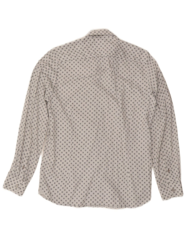 Ted Baker Mens Shirt Size 3 Medium White Geometric Cotton