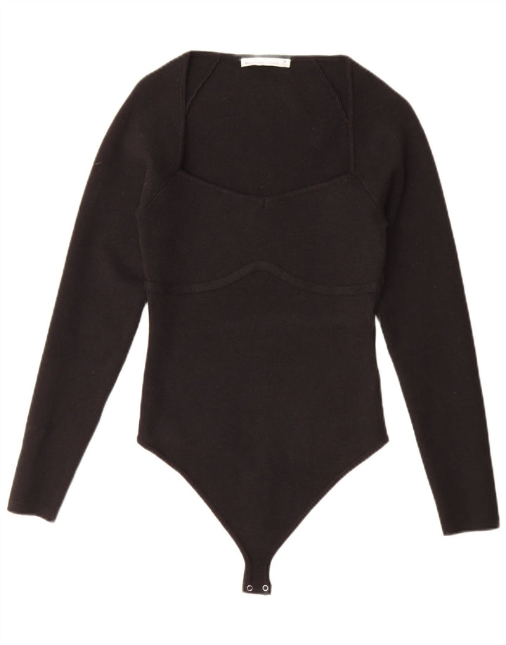 Abercrombie & Fitch Womens Long Sleeve Bodysuit UK 12 Medium Black