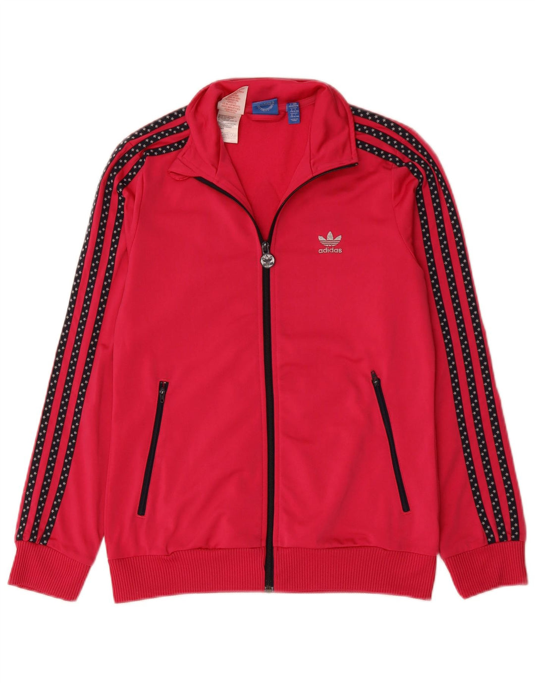 Adidas Girls Graphic Tracksuit Top Jacket 14-15 Years Pink Polyester