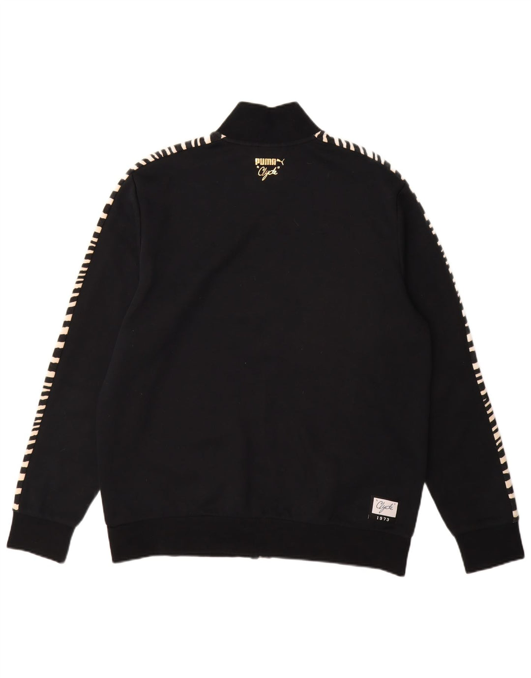 PUMA Mens Clyde Tracksuit Top Jacket Large Black Animal Print Polyester