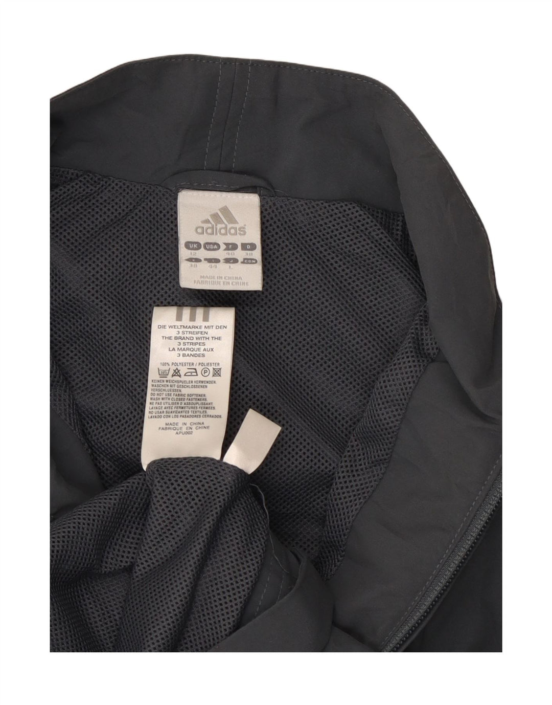 Adidas Womens Sleeveless Tracksuit Top Jacket UK 12 Medium Grey Polyester