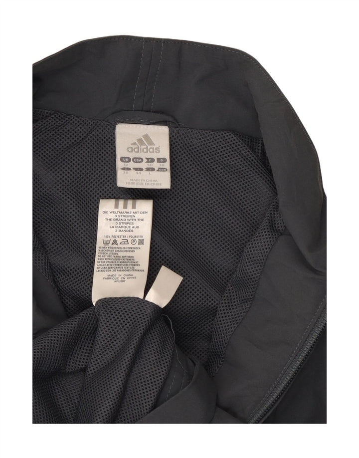 Adidas Womens Sleeveless Tracksuit Top Jacket UK 12 Medium Grey Polyester