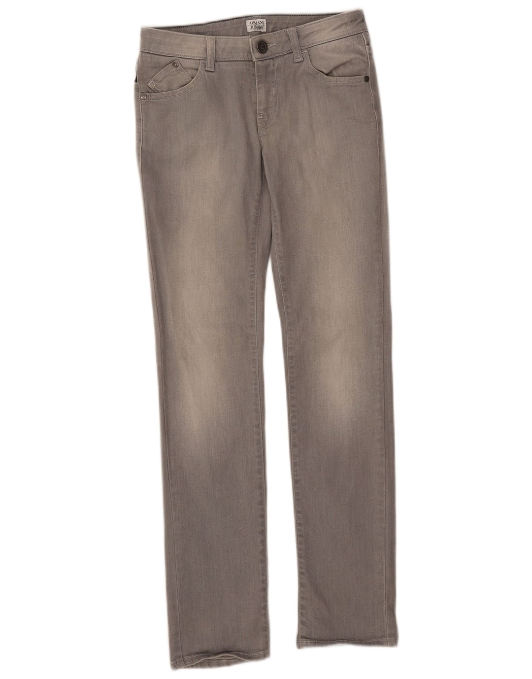 ARMANI JUNIOR Girls Slim Jeans 11-12 Years W26 L29 Grey Cotton
