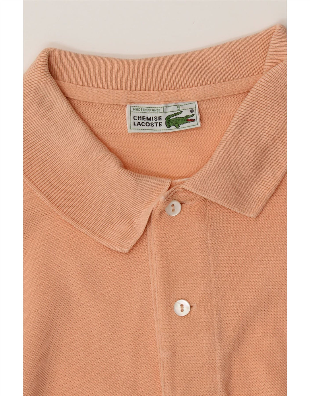 LACOSTE Mens Polo Shirt Size 5 Large Orange Cotton