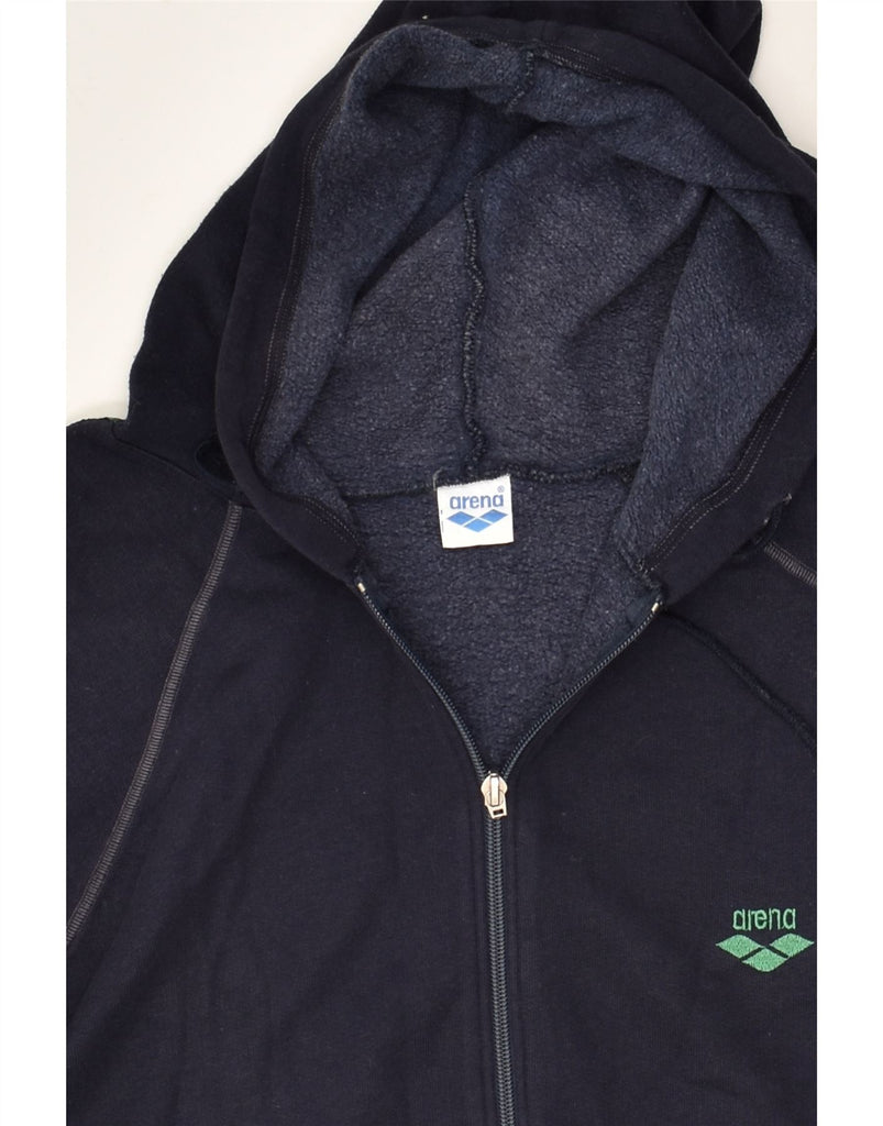 ARENA Mens Zip Hoodie Sweater Medium Navy Blue | Vintage Arena | Thrift | Second-Hand Arena | Used Clothing | Messina Hembry 