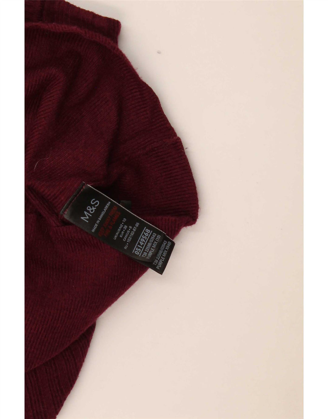 Marks & Spencer Womens Turtle Neck Jumper Sweater UK 10 Small Purple