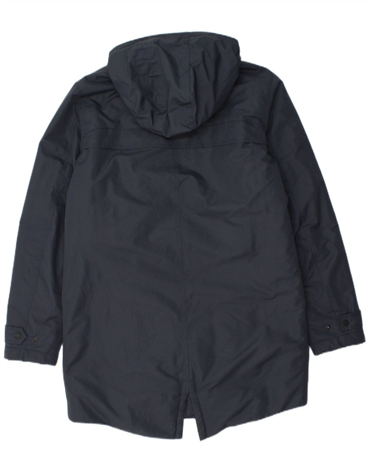 Refrigue Mens Hooded Parka Jacket UK 38 Medium Navy Blue Polyester
