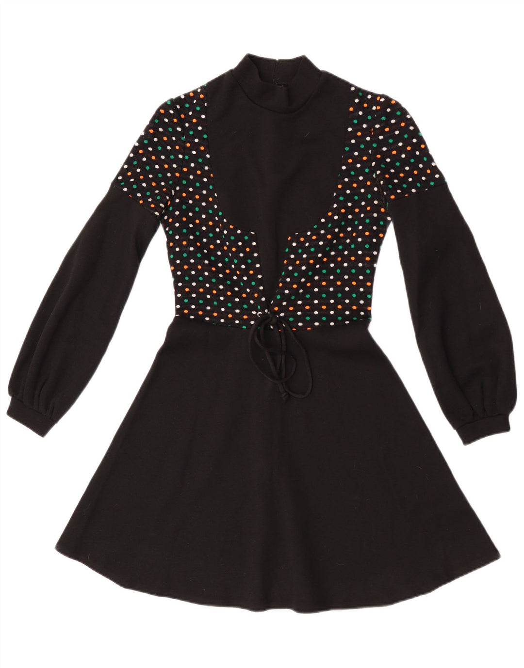 Vintage Womens Long Sleeve Jumper Dress IT 44 Medium Black Spotted