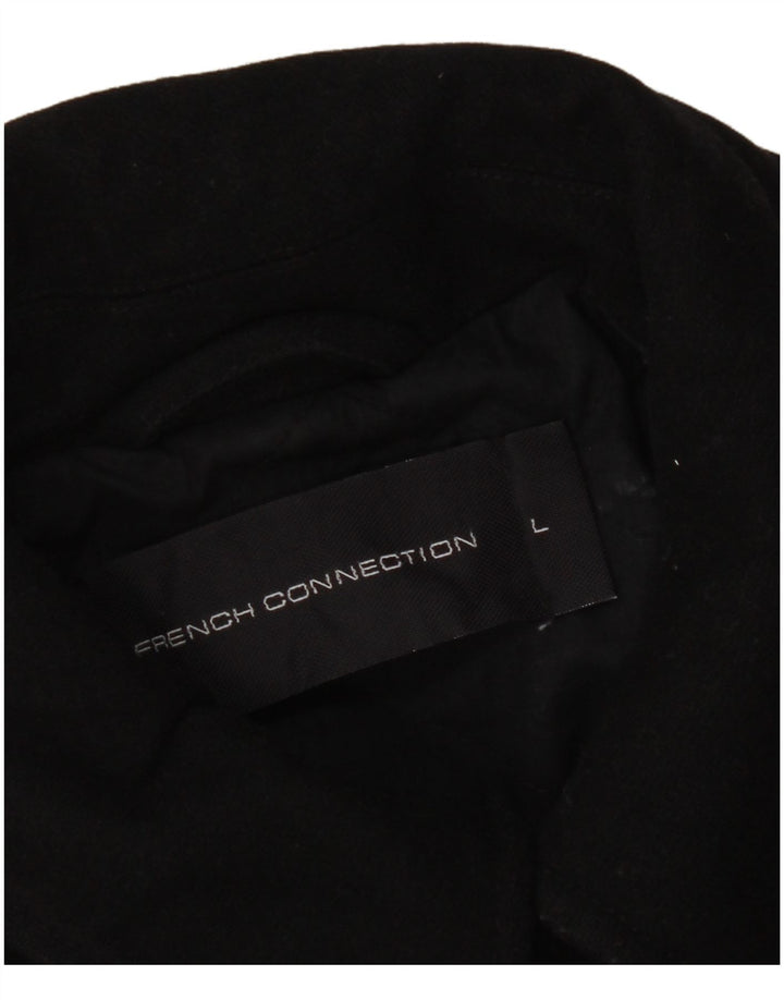 French Connection Mens Pea Coat UK 40 Large Black Wool