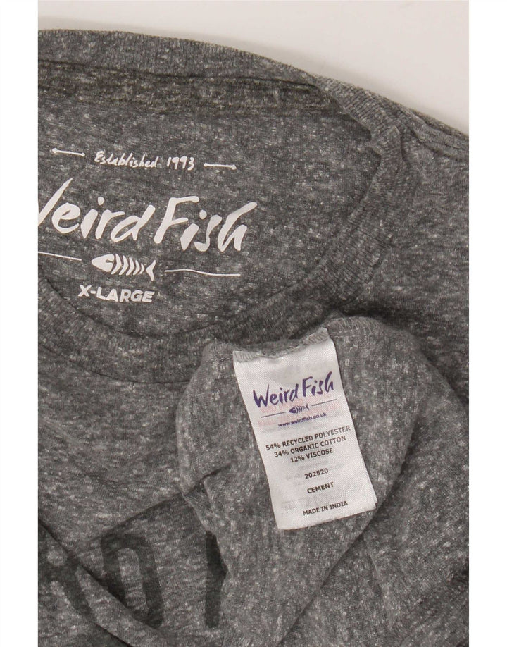 Weird Fish Mens Graphic T-Shirt Top XL Grey Flecked Polyester