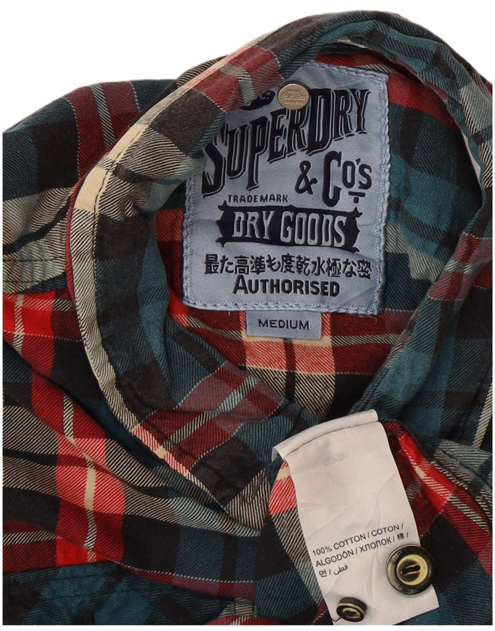 Superdry Mens Flannel Shirt Medium Multicoloured Check Cotton