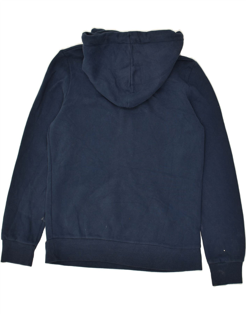 SUPERDRY Womens Graphic Hoodie Jumper UK 12 Medium   Navy Blue Cotton | Vintage Superdry | Thrift | Second-Hand Superdry | Used Clothing | Messina Hembry 