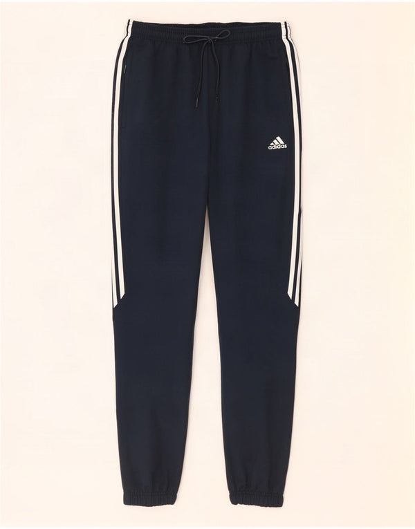 Adidas Mens Tracksuit Trousers Joggers Large Navy Blue Polyester