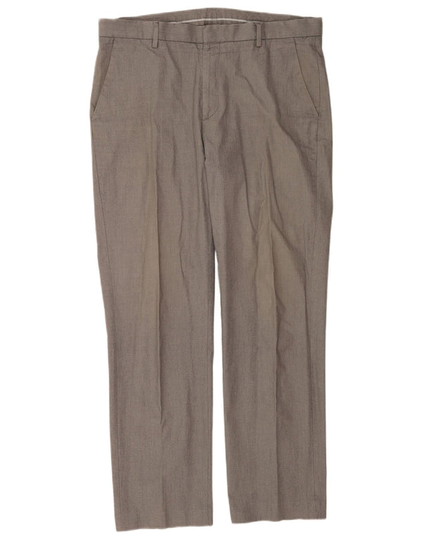 Calvin Klein Mens Slim Fit Chino Trousers W36 L32 Grey Cotton