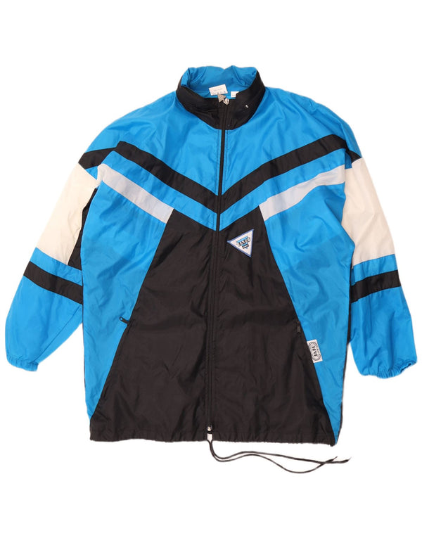 Jako Mens Hooded Tracksuit Top Jacket XL Blue Colourblock Nylon