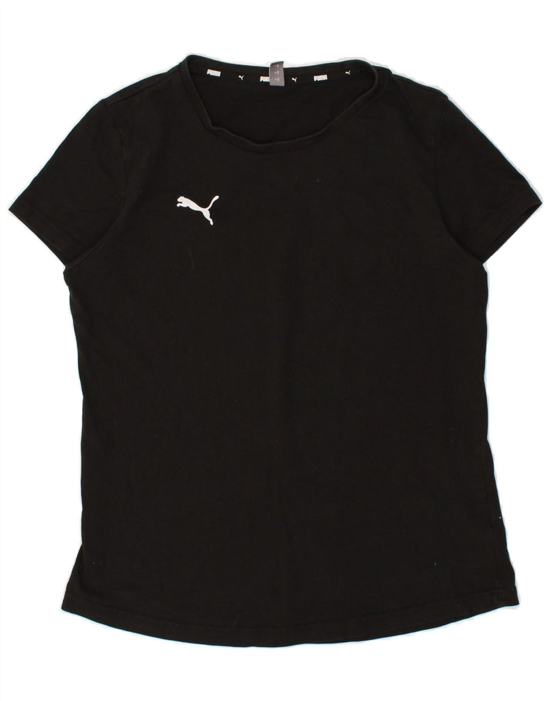 PUMA Womens T-Shirt Top UK 14 Large Black Cotton | Vintage Puma | Thrift | Second-Hand Puma | Used Clothing | Messina Hembry 