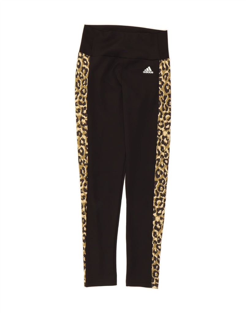 ADIDAS Womens Aeroready Leggings UK 4/6 XS  Black Colourblock Polyester Vintage Adidas and Second-Hand Adidas from Messina Hembry 